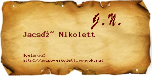 Jacsó Nikolett névjegykártya